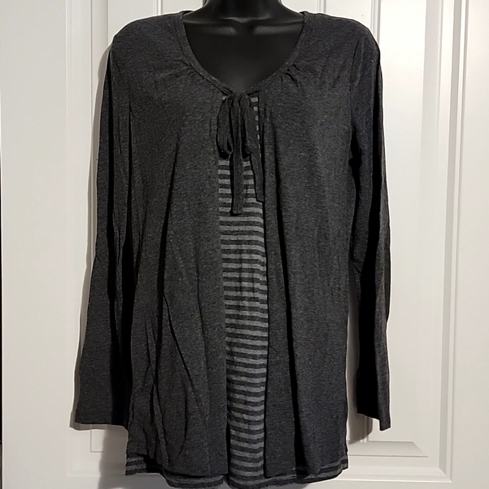 Thyme Maternity & Nursing P/S Gray Long Sleeve Women's Top